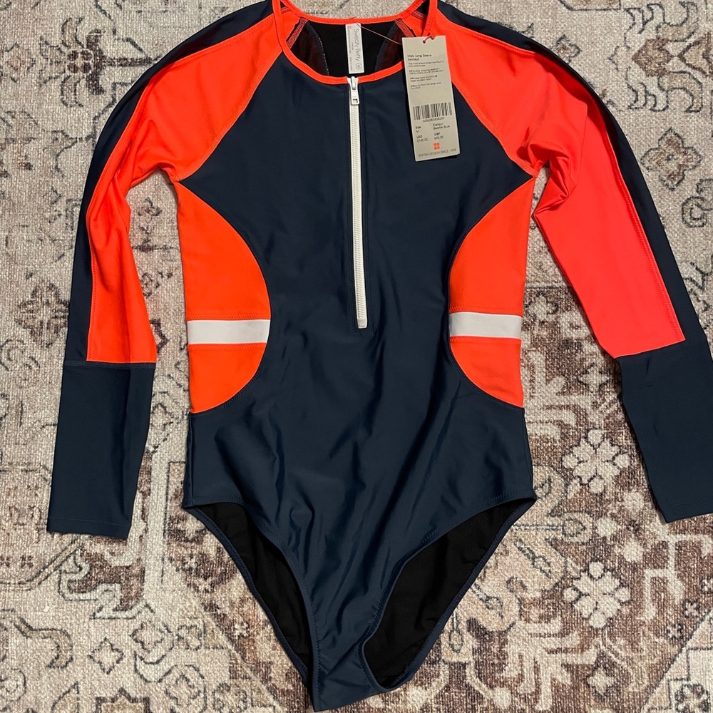 NWT Sweaty Betty Misty Long Sleeve Swimsuit-Medium
